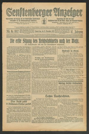 Senftenberger Anzeiger vom 10.11.1932