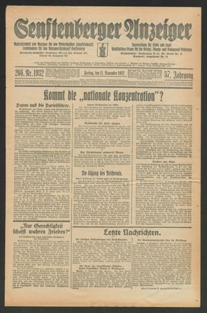 Senftenberger Anzeiger vom 11.11.1932