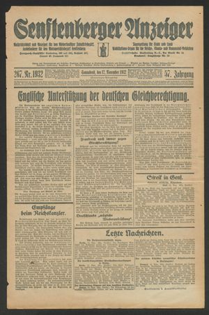 Senftenberger Anzeiger vom 12.11.1932