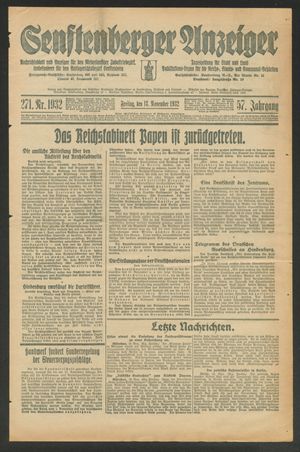 Senftenberger Anzeiger vom 18.11.1932