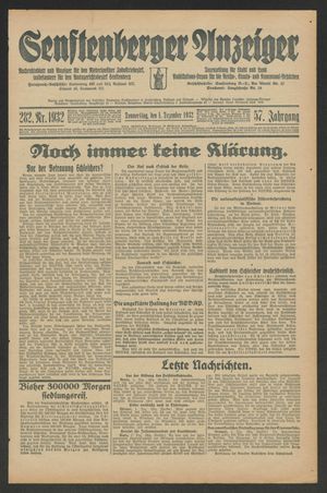 Senftenberger Anzeiger on Dec 1, 1932