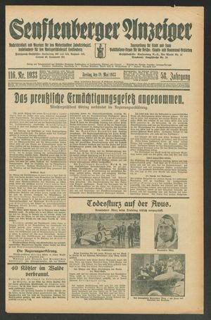 Senftenberger Anzeiger vom 19.05.1933