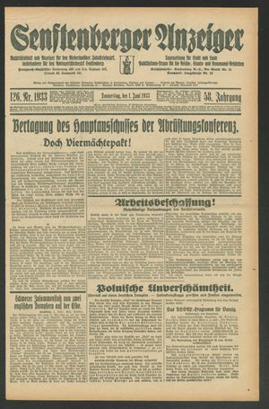 Senftenberger Anzeiger on Jun 1, 1933