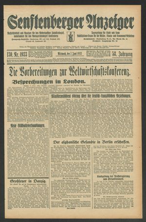 Senftenberger Anzeiger vom 07.06.1933