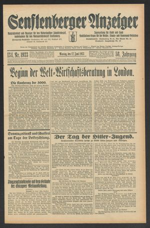 Senftenberger Anzeiger vom 12.06.1933