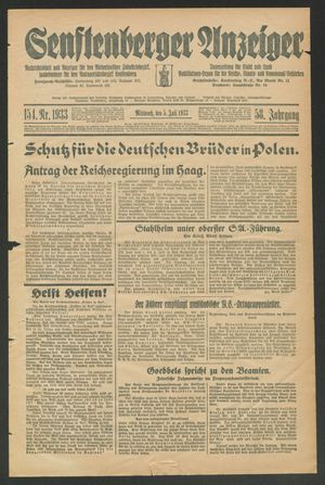 Senftenberger Anzeiger vom 05.07.1933