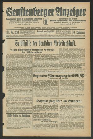 Senftenberger Anzeiger vom 05.08.1933
