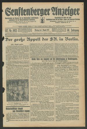 Senftenberger Anzeiger on Aug 7, 1933