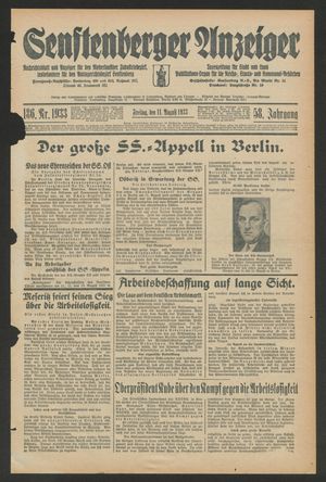 Senftenberger Anzeiger vom 11.08.1933