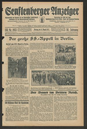 Senftenberger Anzeiger vom 14.08.1933