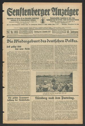 Senftenberger Anzeiger vom 05.09.1933