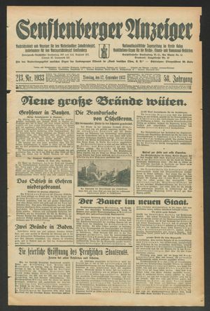 Senftenberger Anzeiger vom 12.09.1933