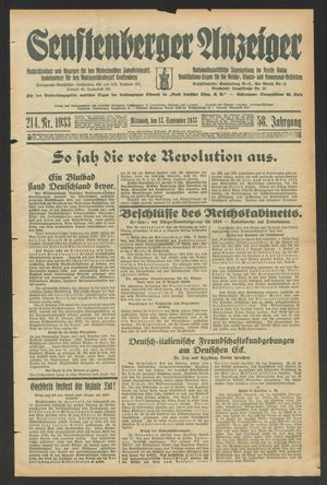 Senftenberger Anzeiger vom 13.09.1933