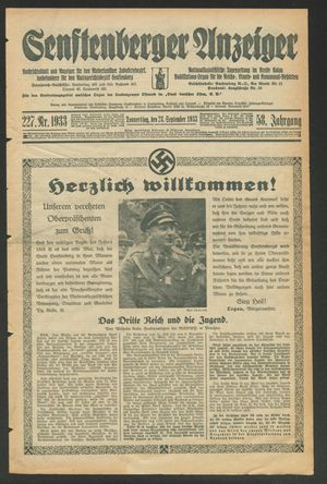 Senftenberger Anzeiger vom 28.09.1933