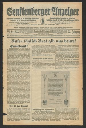 Senftenberger Anzeiger vom 30.09.1933