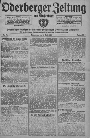 Oderberger Zeitung und Wochenblatt vom 04.07.1929
