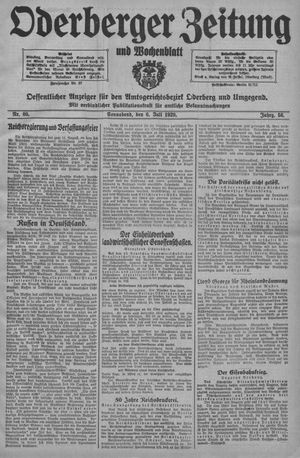 Oderberger Zeitung und Wochenblatt vom 06.07.1929