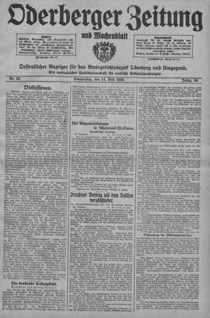 Oderberger Zeitung und Wochenblatt vom 11.07.1929