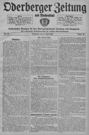 Oderberger Zeitung und Wochenblatt vom 13.07.1929
