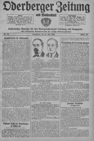 Oderberger Zeitung und Wochenblatt vom 20.07.1929