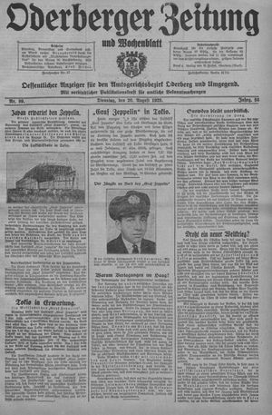 Oderberger Zeitung und Wochenblatt vom 20.08.1929
