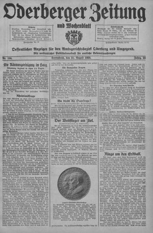 Oderberger Zeitung und Wochenblatt vom 31.08.1929