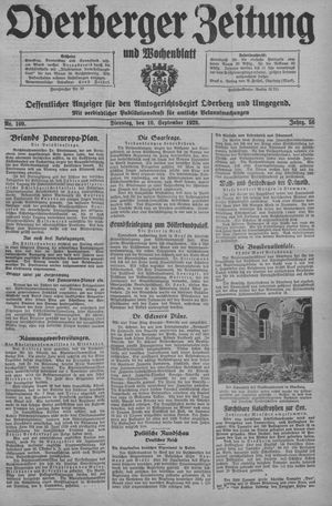 Oderberger Zeitung und Wochenblatt vom 10.09.1929