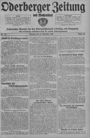 Oderberger Zeitung und Wochenblatt vom 17.09.1929