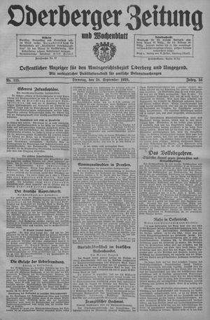 Oderberger Zeitung und Wochenblatt vom 24.09.1929