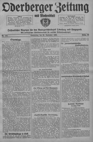 Oderberger Zeitung und Wochenblatt vom 26.09.1929