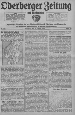 Oderberger Zeitung und Wochenblatt vom 10.10.1929
