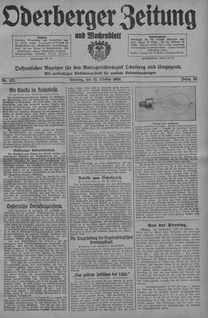 Oderberger Zeitung und Wochenblatt vom 22.10.1929