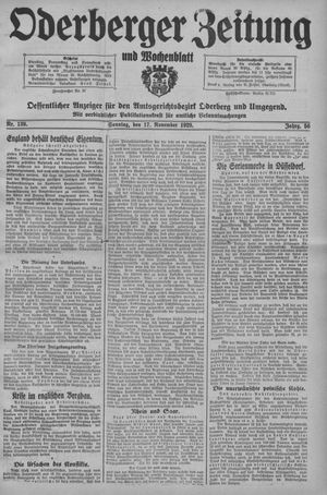 Oderberger Zeitung und Wochenblatt vom 17.11.1929