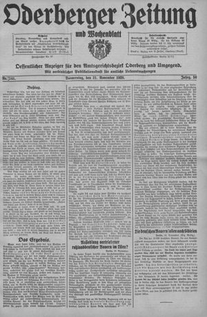 Oderberger Zeitung und Wochenblatt on Nov 21, 1929