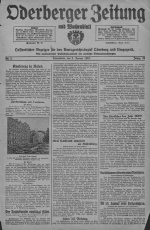 Oderberger Zeitung und Wochenblatt vom 09.01.1932