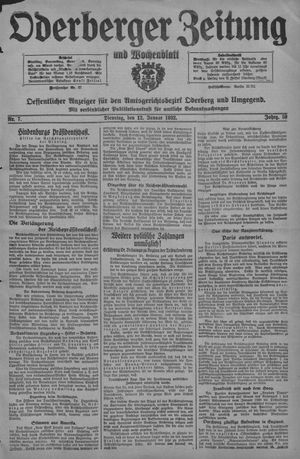 Oderberger Zeitung und Wochenblatt vom 12.01.1932