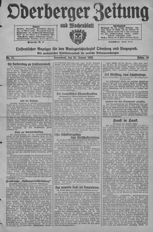 Oderberger Zeitung und Wochenblatt vom 30.01.1932