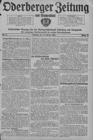 Oderberger Zeitung und Wochenblatt vom 16.02.1932