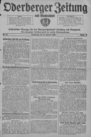 Oderberger Zeitung und Wochenblatt vom 18.02.1932