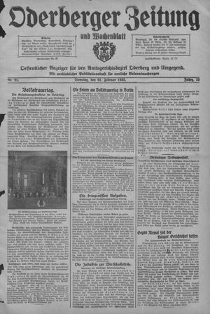 Oderberger Zeitung und Wochenblatt vom 23.02.1932