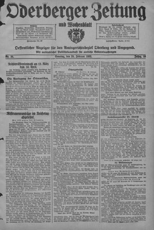 Oderberger Zeitung und Wochenblatt vom 28.02.1932