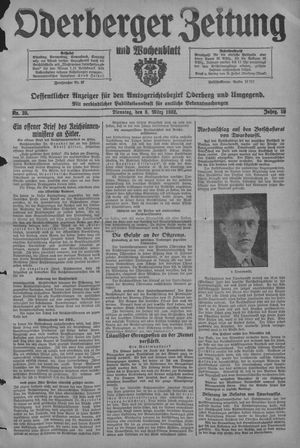 Oderberger Zeitung und Wochenblatt vom 08.03.1932