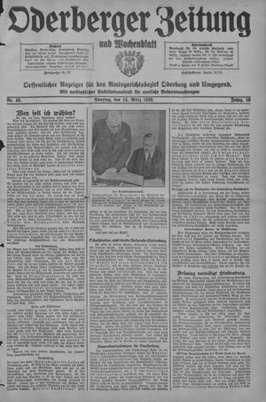 Oderberger Zeitung und Wochenblatt vom 13.03.1932