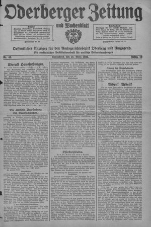 Oderberger Zeitung und Wochenblatt on Mar 19, 1932
