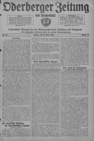 Oderberger Zeitung und Wochenblatt vom 25.03.1932