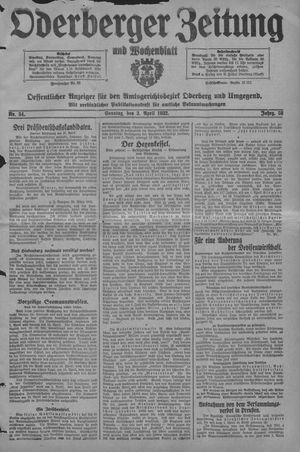 Oderberger Zeitung und Wochenblatt vom 03.04.1932