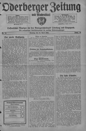 Oderberger Zeitung und Wochenblatt vom 10.04.1932