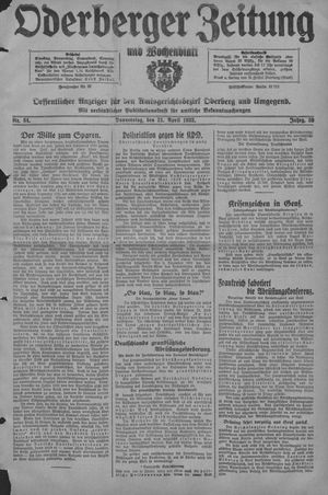 Oderberger Zeitung und Wochenblatt vom 21.04.1932
