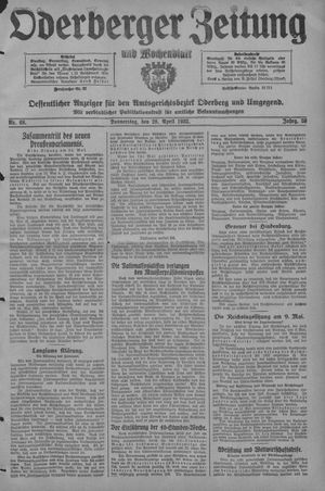 Oderberger Zeitung und Wochenblatt vom 28.04.1932