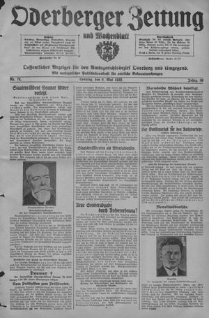 Oderberger Zeitung und Wochenblatt vom 08.05.1932